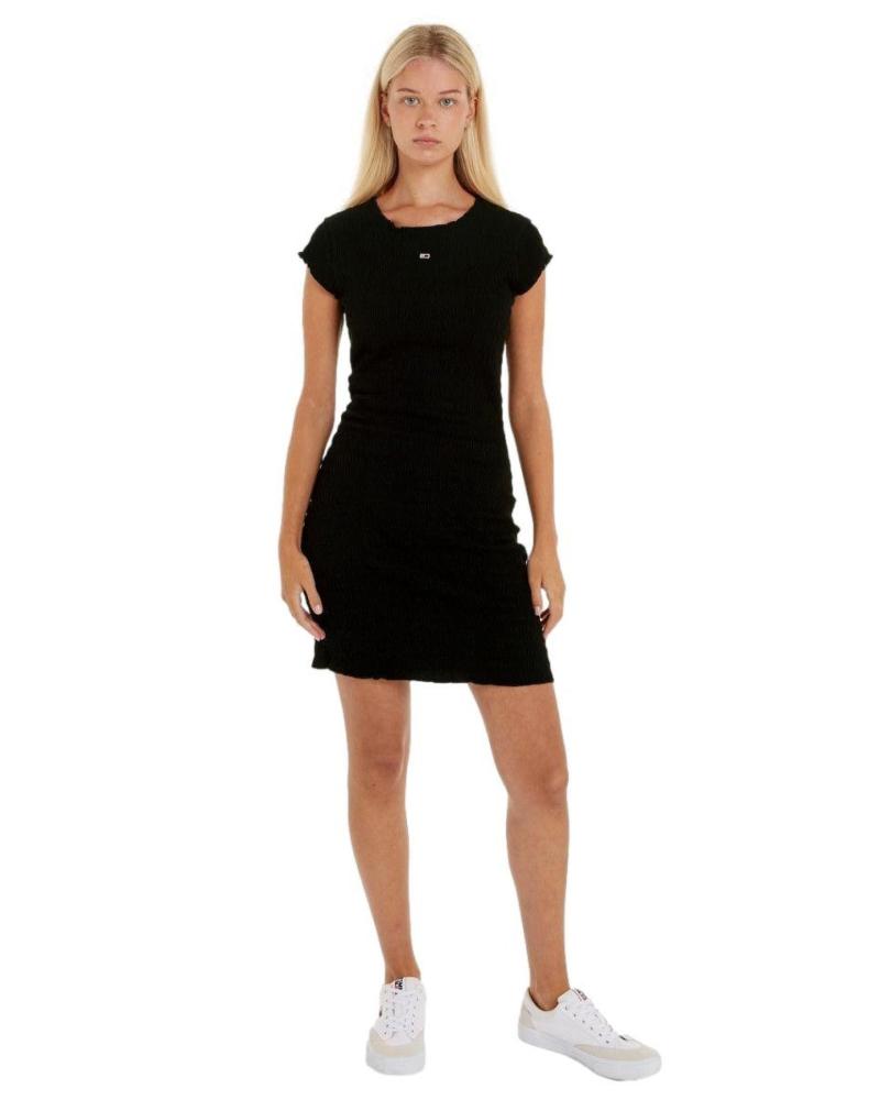 VESTIDO BODYCON SMOCK TOMMY JEANS DW0DW17927 NEGRO NEGRO