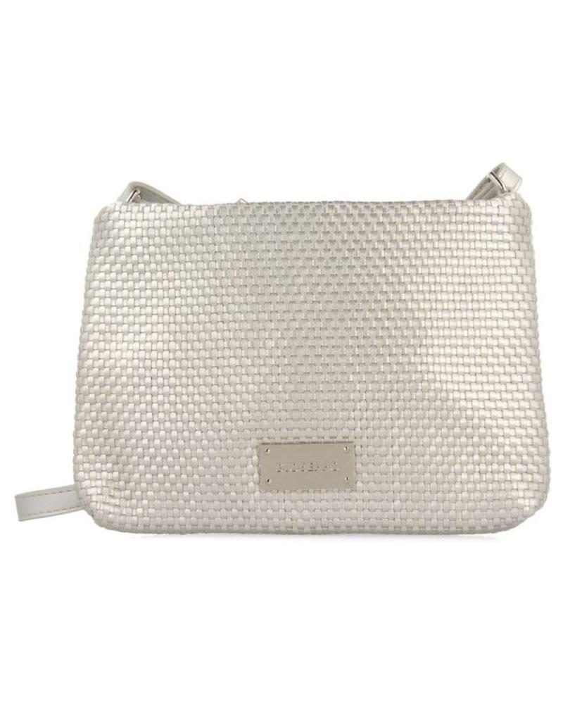 BORSA A TRACOLLA GIOSEPPO MORVAH 72300 ARGENTO CON DESIGN INTRECCIATO