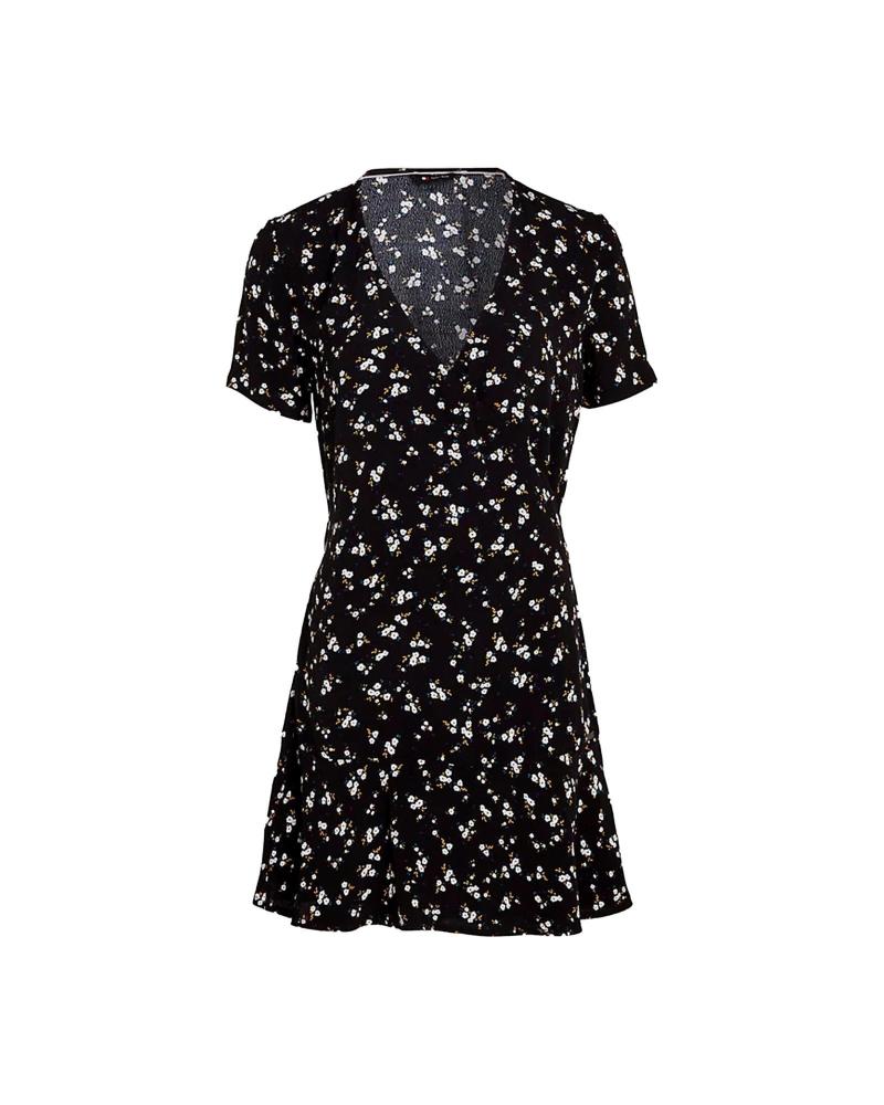 Início-TOMMY-JEANS-VESTIDO-CORTO-CRUZADO-DW0DW17941-NEGRO