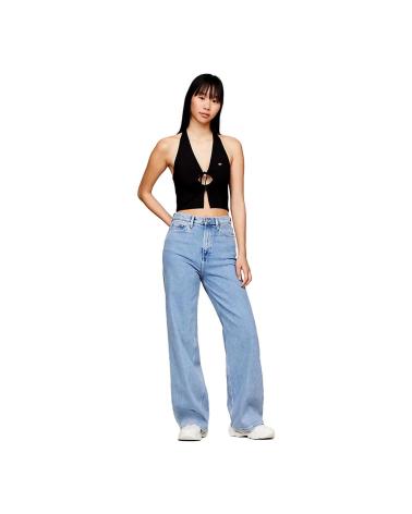 Início-TOMMY-JEANS-CAMISETA-MUJER-CUELLO-HALTER-DW0DW17901-NEGRO