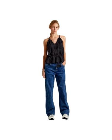PEPE JEANS TOP PL304821 NERO CON SCOLLO A V E SPALLINE NEGRO
