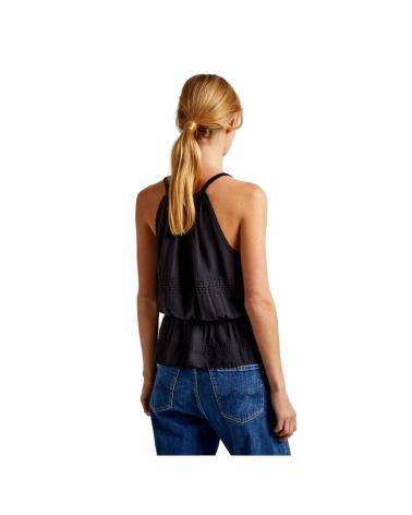 PEPE JEANS TOP PL304821 NERO CON SCOLLO A V E SPALLINE NEGRO