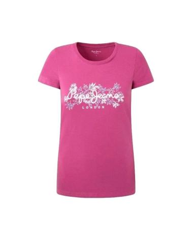 T-SHIRT ROSA PEPE JEANS KORINA PL505834 CON LOGO STAMPATO ROSA