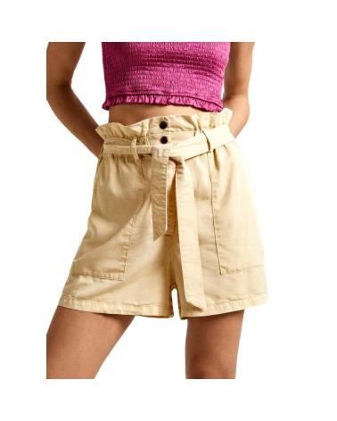 SHORTS PAPER BAG CON CINTURA PEPE JEANS PL801102 BEIGE BEIGE