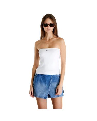 TOP TUBO TOMMY JEANS SLIM ESSENTIAL DW0DW17989 BLANCO BLANCO