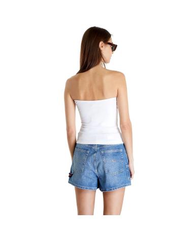 TOP TUBO TOMMY JEANS SLIM ESSENTIAL DW0DW17989 BLANCO BLANCO
