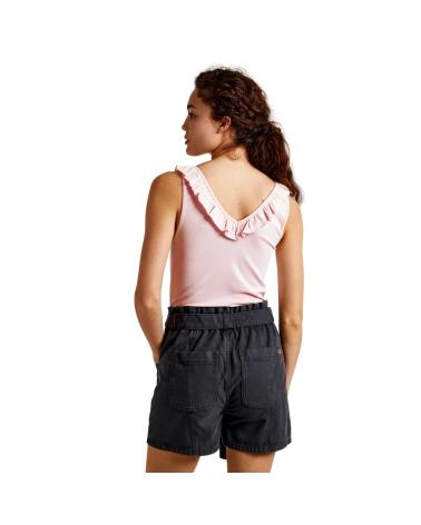 PEPE JEANS CAMISETA DE ALÇAS LEIRE PL505851 ROSA COM FOLHOS ROSA