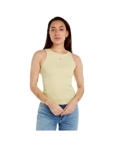 TOMMY JEANS MAGLIETTA CANALE ESSENTIAL DW0DW17382 GIALLA AMARILLO