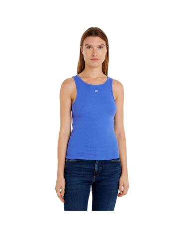 TOMMY JEANS MAGLIETTA CANALE ESSENTIAL DW0DW17382 BLU AZUL