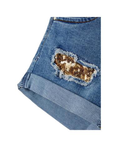 PANTALONCINO JEANS NAME IT BLU PER BAMBINA - MODELLO 13185449 AZUL