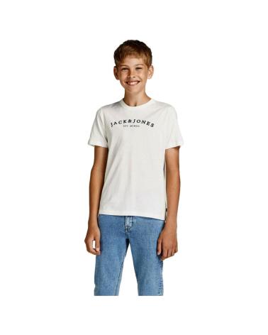 T-SHIRT JACK & JONES BLANC AVEC LOGO FRONTAL - MODÈLE 12195902 BLANCO