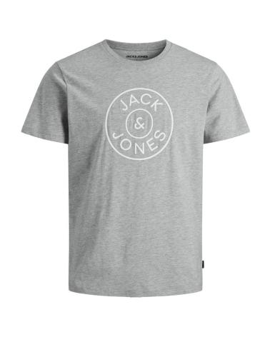 JACK & JONES T-SHIRT 12190285 GREY WITH CIRCULAR PRINT GRIS