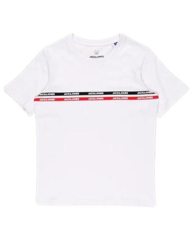 JACK & JONES T-SHIRT WITH DECORATIVE STRIPE 12190239 WHITE BLANCO