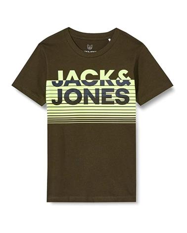 JACK & JONES T-SHIRT INFANTIL 12190494 VERDE MILITAR COM LOGÓTIPO ESTAMPADO VERDE