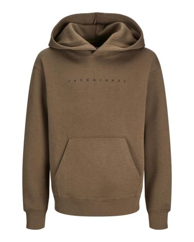 FELPA CON CAPPUCCIO JACK & JONES LOGO 12237468 MARRONE MARRON