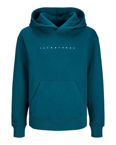 FELPA CON CAPPUCCIO JACK & JONES 12237468 VERDE PER RAGAZZO VERDE