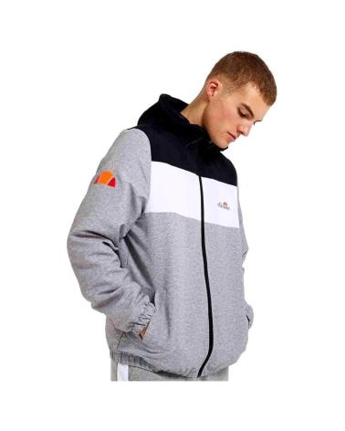 GIACCA ELLESSE SHX10689 GRIGIA CON CAPPUCCIO E DESIGN BICOLORE GRIS