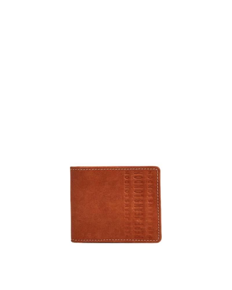 PEPE JEANS PM070366 BROWN LEATHER WALLET WITH PHOTOGRAPHIC PRINT MARRóN
