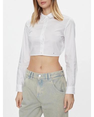 CAMISA CROP TOMMY JEANS BLANCA DW0DW17344 BLANCO