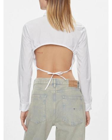 CAMISA CROP TOMMY JEANS BLANCA DW0DW17344 BLANCO