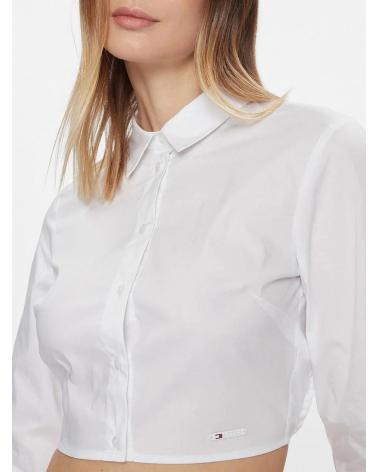 CAMISA CROP TOMMY JEANS BLANCA DW0DW17344 BLANCO