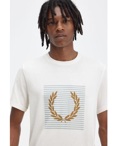 T-SHIRT FRED PERRY LOGÓTIPO M7832 BRANCO BLANCO