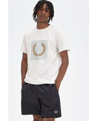 T-SHIRT FRED PERRY LOGÓTIPO M7832 BRANCO BLANCO