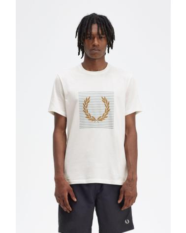 T-SHIRT FRED PERRY LOGÓTIPO M7832 BRANCO BLANCO