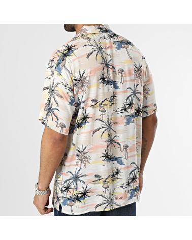 JACK & JONES TROPIC WHITE FLORAL SHORT SLEEVE SHIRT WHITE BLANCO