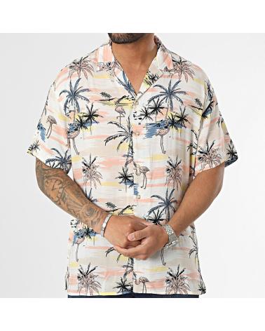 JACK & JONES TROPIC WHITE FLORAL SHORT SLEEVE SHIRT WHITE BLANCO