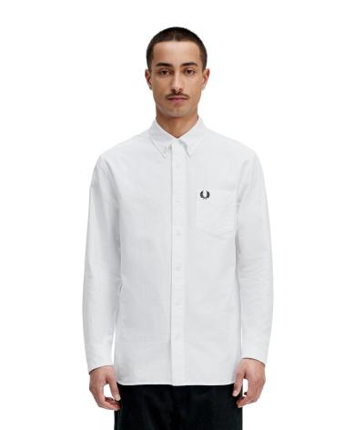 FRED PERRY OXFORD SHIRT WHITE M5516 BLANCO