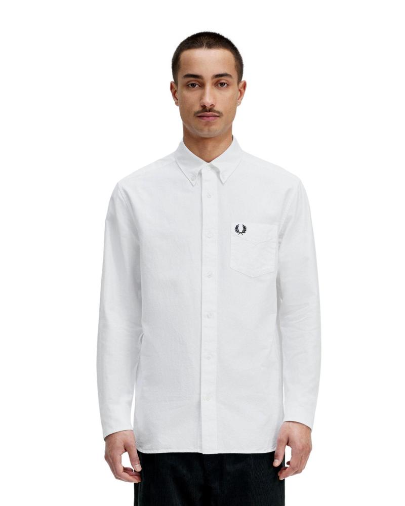 FRED PERRY OXFORD SHIRT WHITE M5516 BLANCO