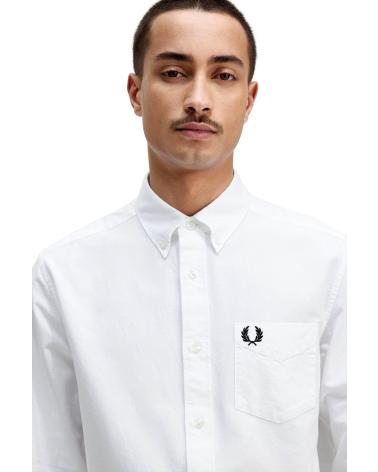 FRED PERRY OXFORD SHIRT WHITE M5516 BLANCO