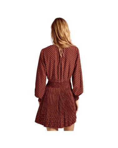 VESTIDO PLISADO BOHO PEPE JEANS PL953422 ROJO ROJO