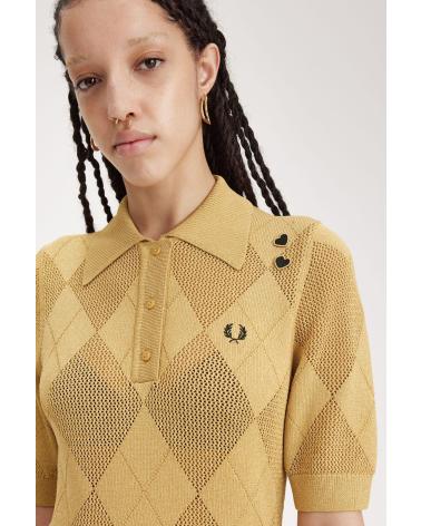FRED PERRY POLO PUNTO ROMBOS MUJER SK7106 AMARILLO