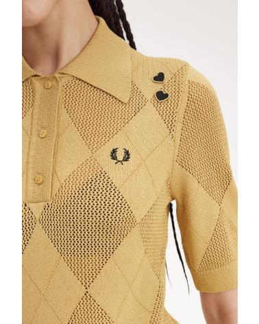 FRED PERRY POLO PUNTO ROMBOS MUJER SK7106 AMARILLO