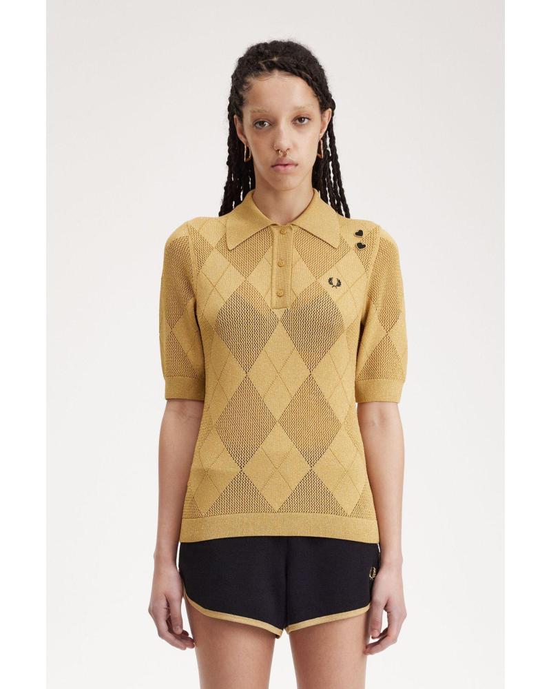FRED PERRY POLO PUNTO ROMBOS MUJER SK7106 AMARILLO