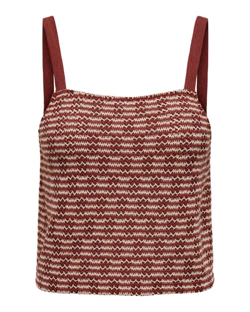 ONLY CROP TOP À BRETELLES 15325449 ROUGE ROJO