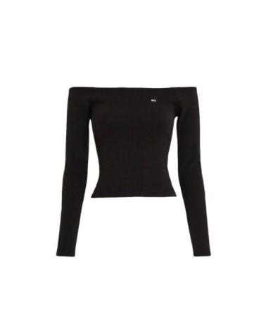 TOMMY JEANS CAMISETA CUELLO BARCA DW0DW17535 NEGRO NEGRO