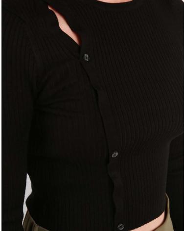 ONLY KURZER RIPPSTRICKPULLOVER 15300391 SCHWARZ NEGRO