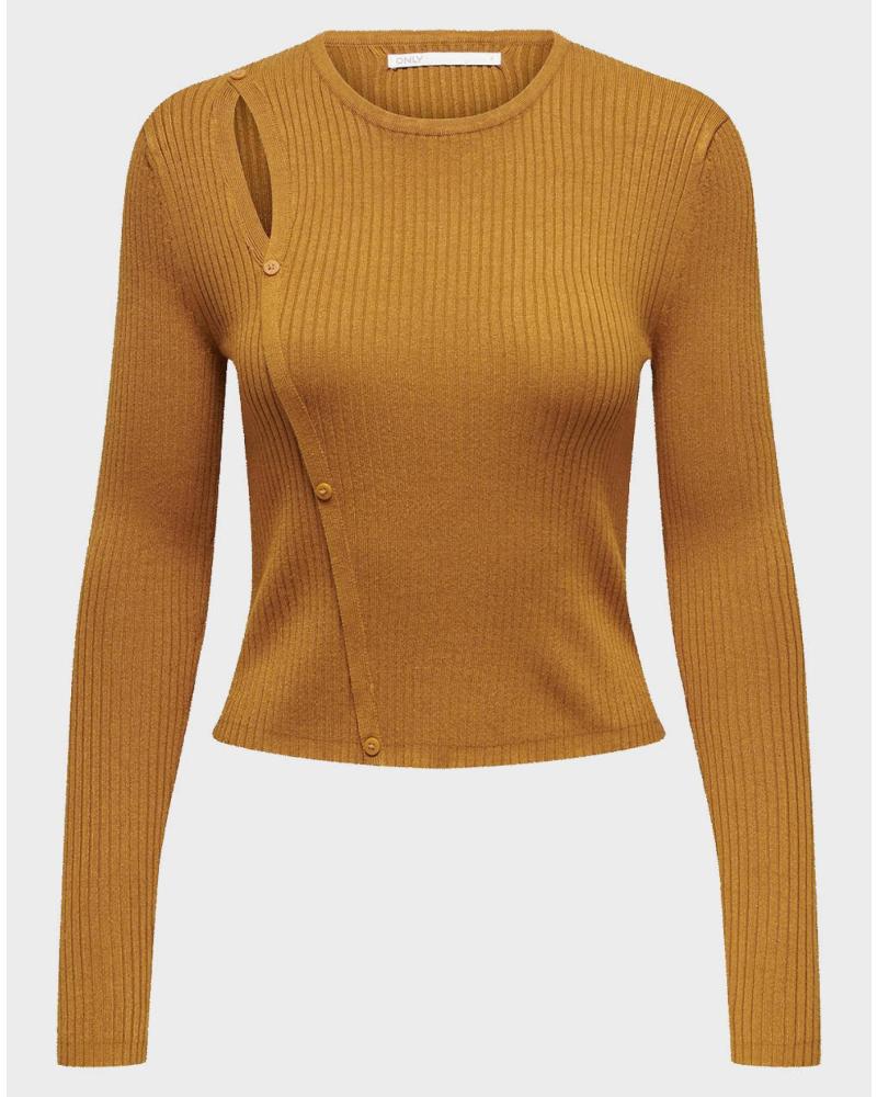 ONLY KURZER GERIPPTER PULLOVER BRAUN 15300391 MARRóN