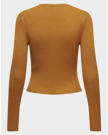 ONLY KURZER GERIPPTER PULLOVER BRAUN 15300391 MARRóN