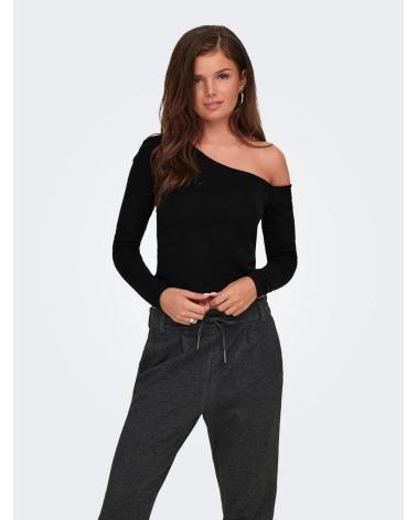 TOP ASYMÉTRIQUE À MANCHES LONGUES ONLY 15344398 NOIR NEGRO