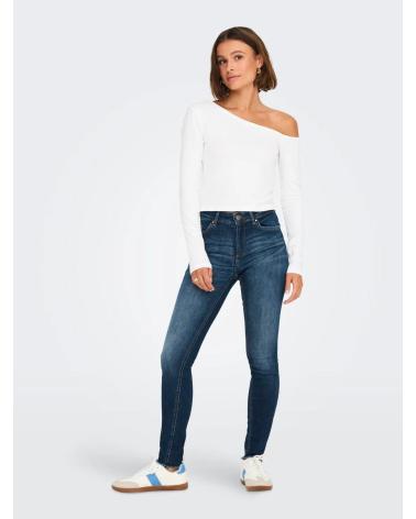 TOP ASYMÉTRIQUE À MANCHES LONGUES ONLY 15344398 BLANC BLANCO