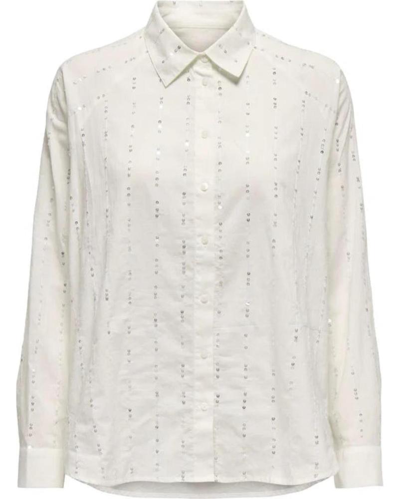 ONLY CAMISA LARGA LENTEJUELAS 15344656 BLANCO