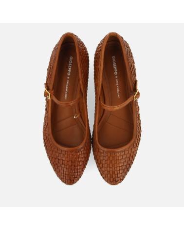 Ballerines-pour-femmes-GIOSEPPO-BAILARINAS-MUJER-TRENZADO-PIEL-BODAJK-73634-MARRóN