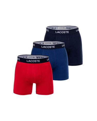LOT DE 3 BOXERS LACOSTE 6H3420 MULTICOLORE ROJO