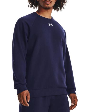 FELPA UNDER ARMOUR UA RIVAL FLEECE GIROCOLLO BLU MARINO 1379755 AZUL MARINO