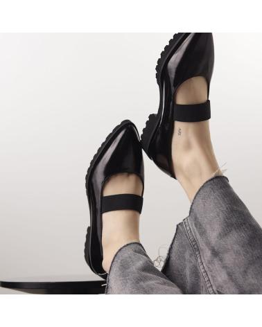 GIOSEPPO BLACK PATENT LEATHER EFFECT BALLERINAS MODEL 73829 NEGRO