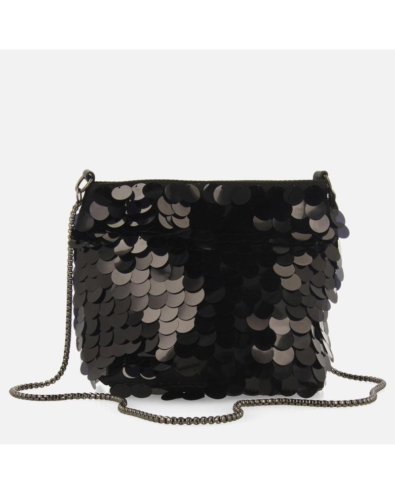 GIOSEPPO BORSA A SECCHIELLO CON PAILLETTES BEERZEL 73771 NERA NEGRO